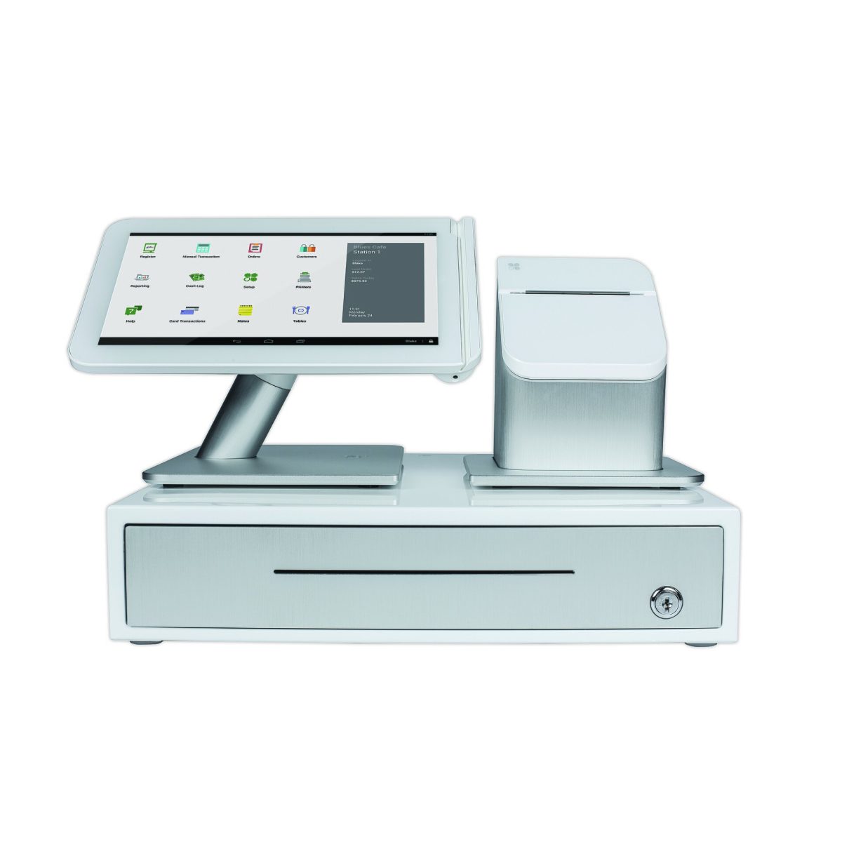 Stock photograph of a point of sale terminal, standing in for a picture of the Sunmi V2 Pro handheld POS terminal