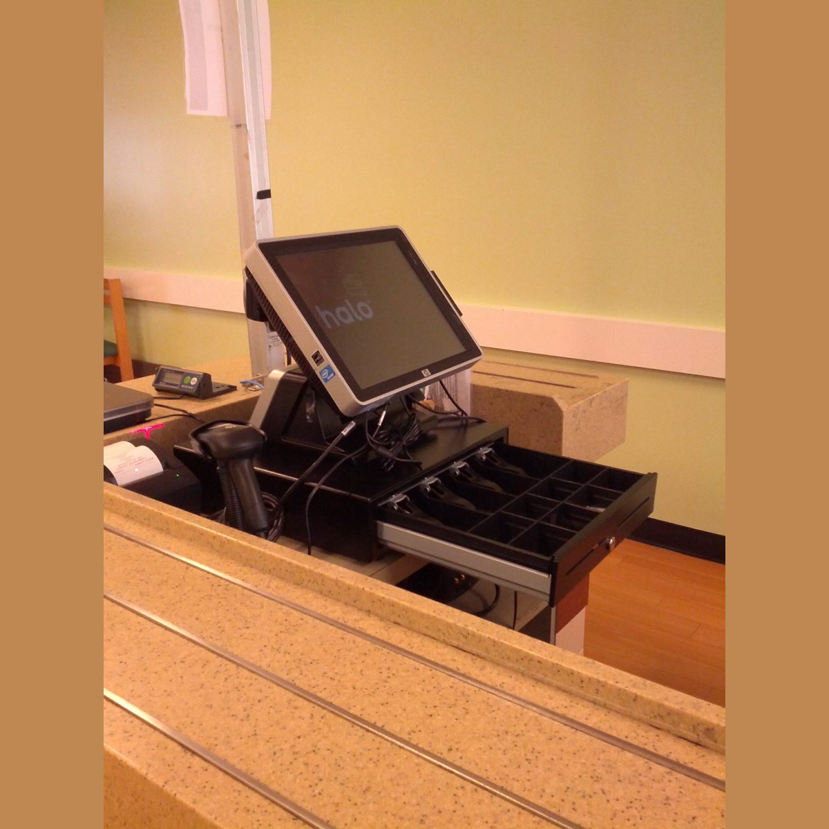 Stock photograph of a cash drawer, standing in for a picture of the 330mm compact steel cash drawer